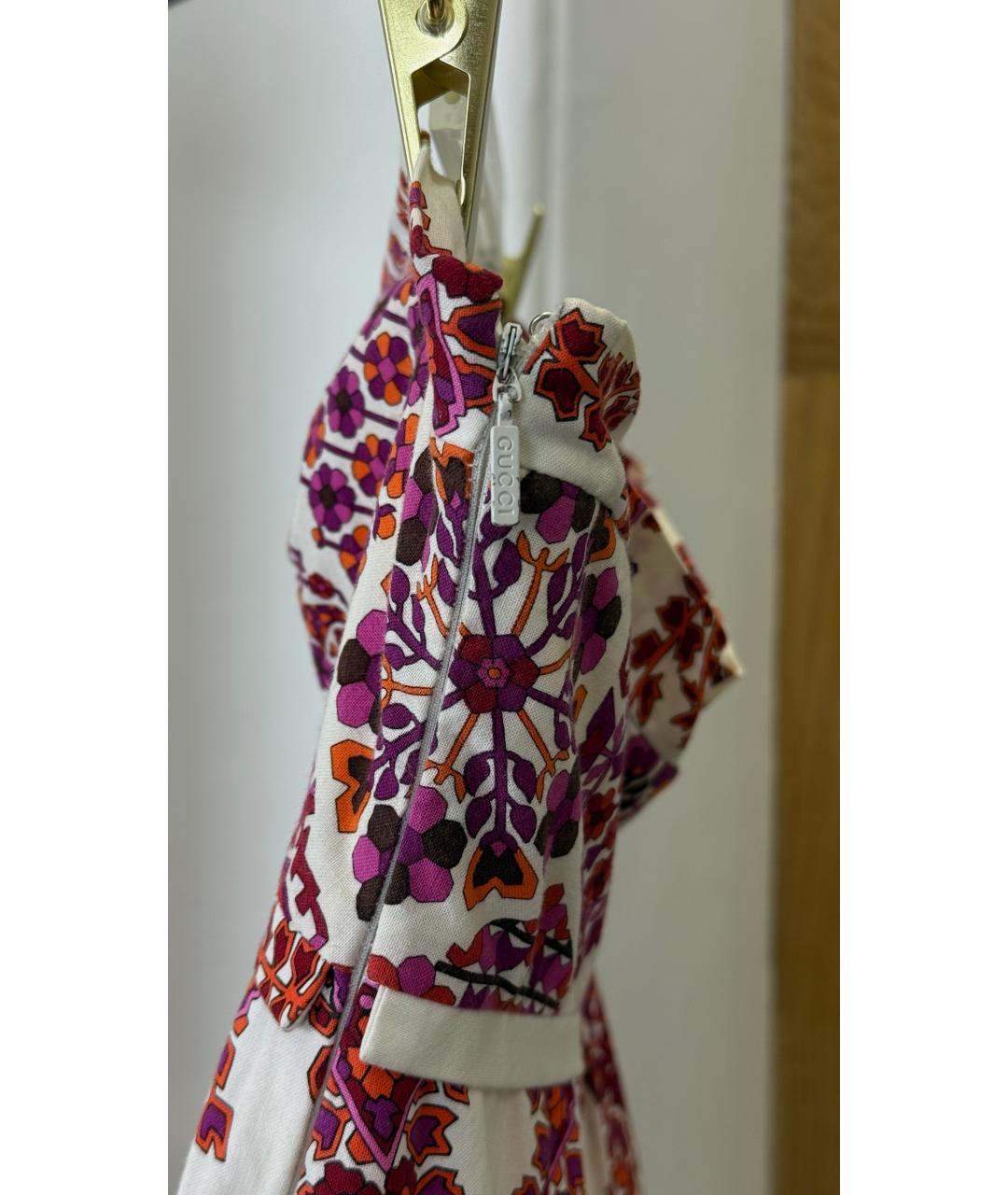 GUCCI Мульти хлопковое повседневное платье, фото 4