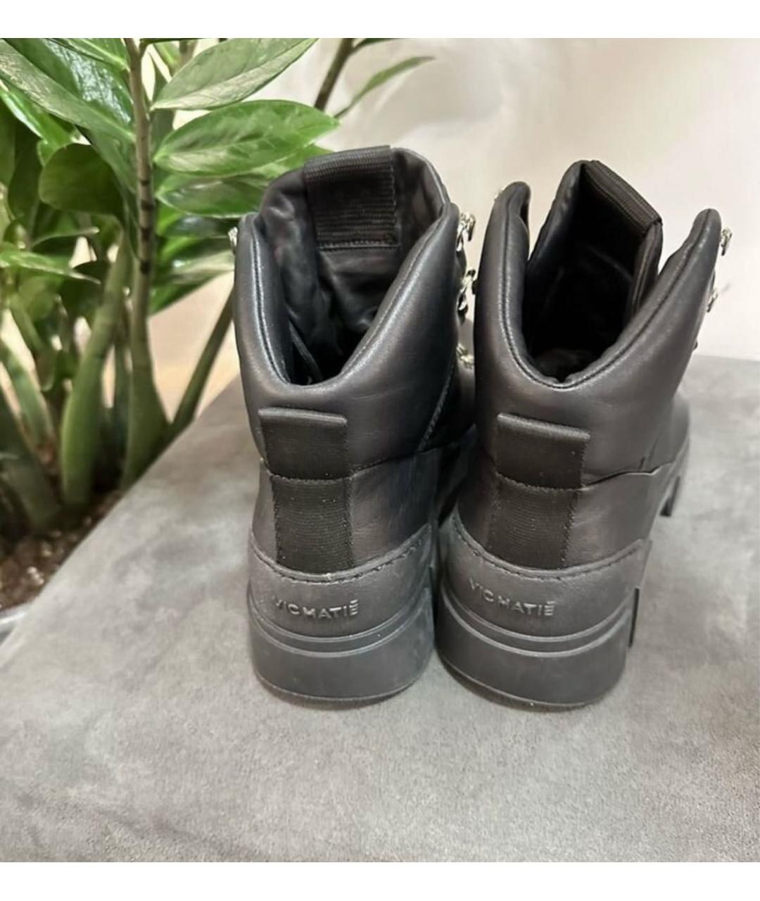 VIC MATIE Черные кожаные ботинки, фото 4