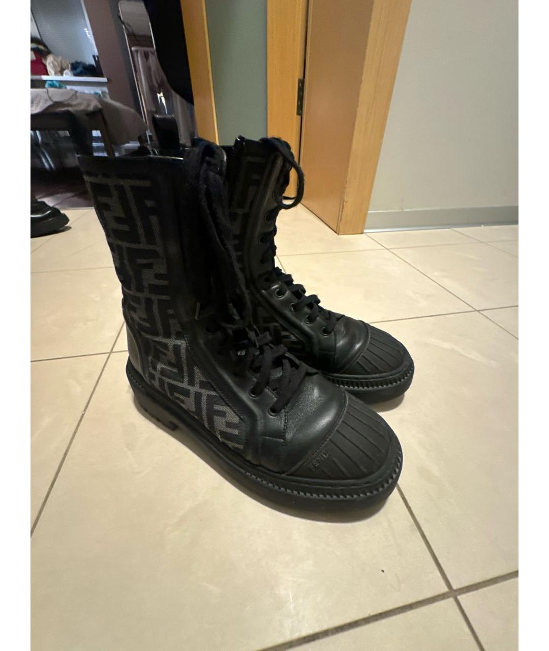 FENDI Черные ботинки, фото 5