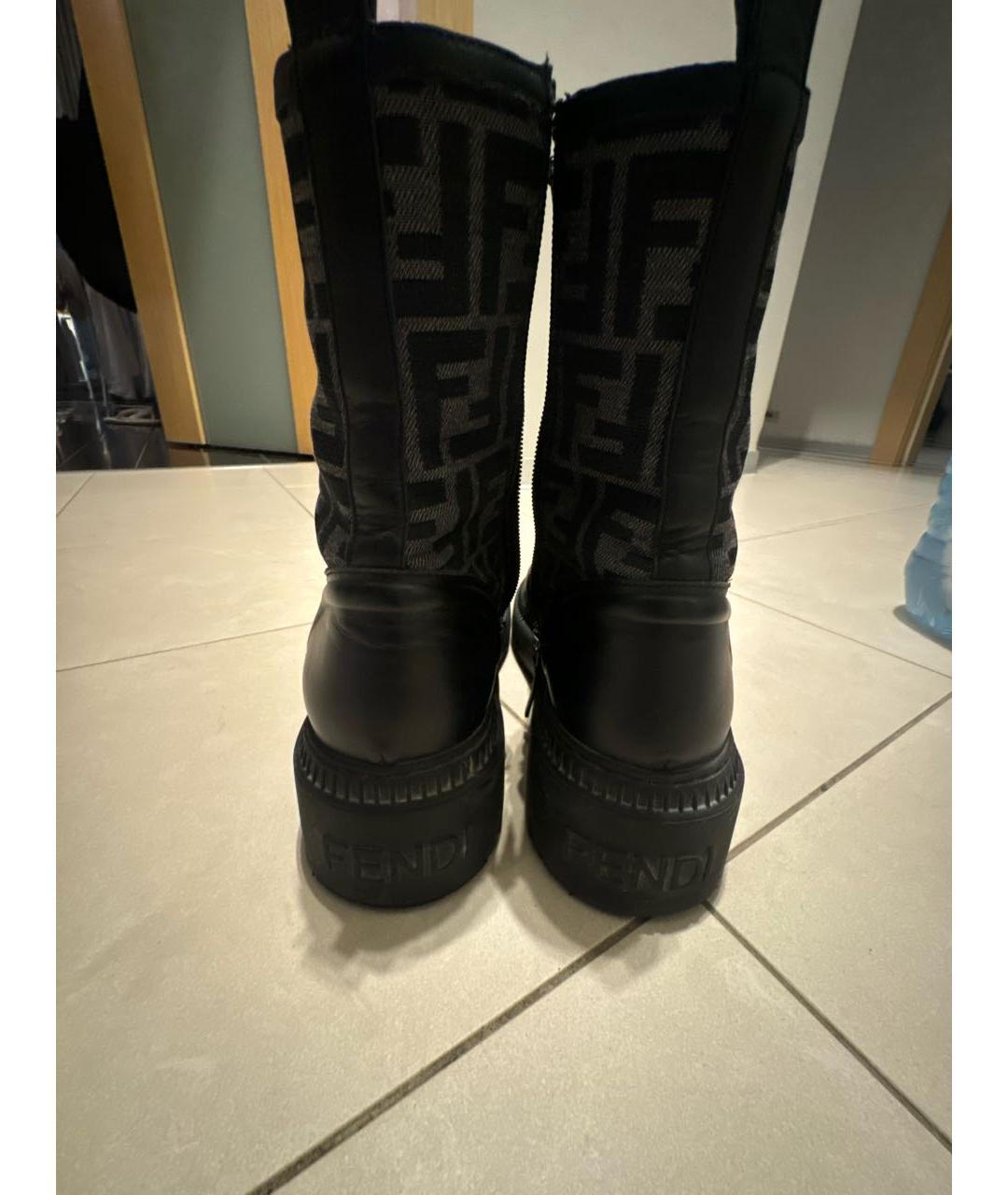 FENDI Черные ботинки, фото 4