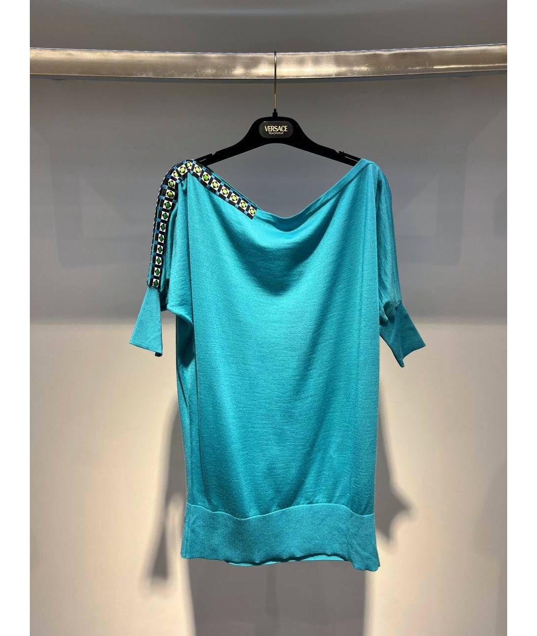 VERSACE Бирюзовая блузы, фото 3