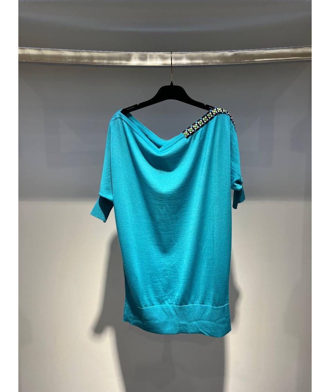 VERSACE Бирюзовая блузы, фото 2