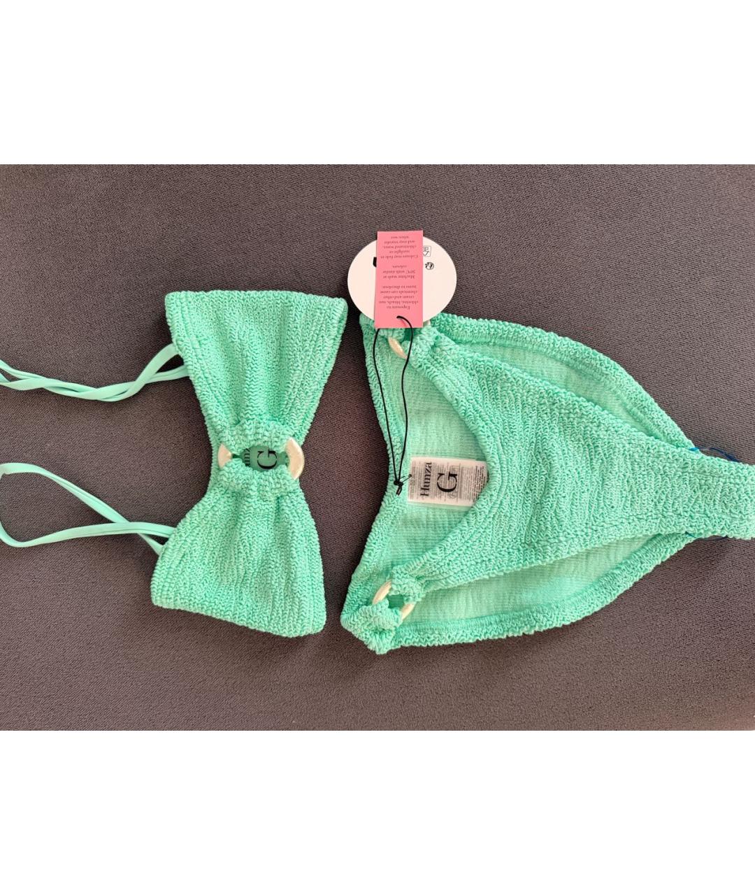 HUNZA G Бирюзовый полиамидовый купальник, фото 4