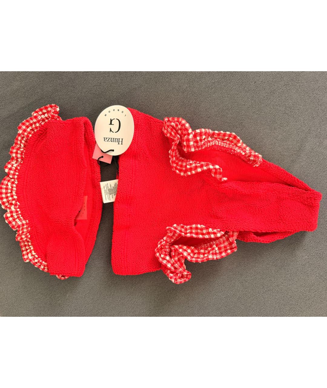 HUNZA G Красный полиамидовый купальник, фото 7