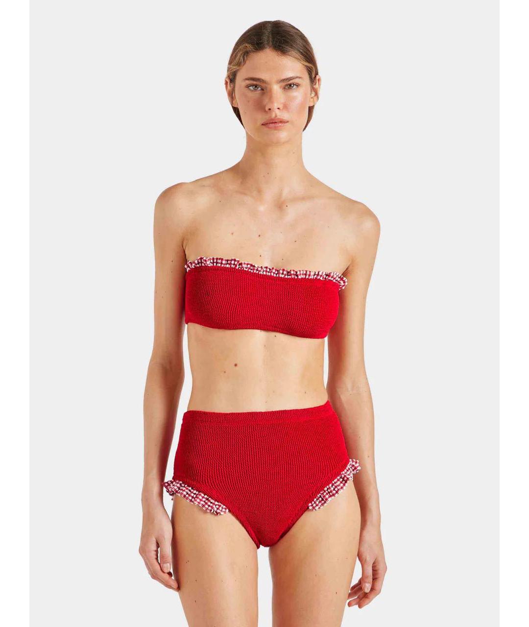 HUNZA G Красный полиамидовый купальник, фото 2