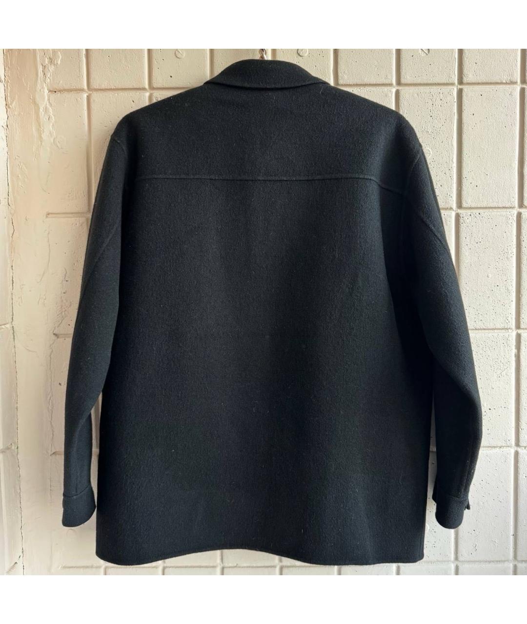 SAINT LAURENT Черное шерстяное пальто, фото 2