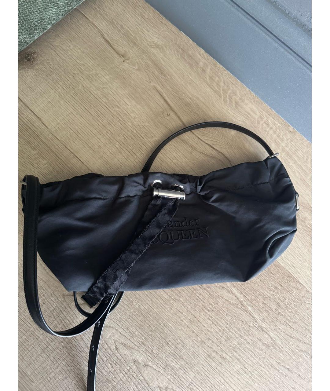 ALEXANDER MCQUEEN Черная тканевая сумка через плечо, фото 2