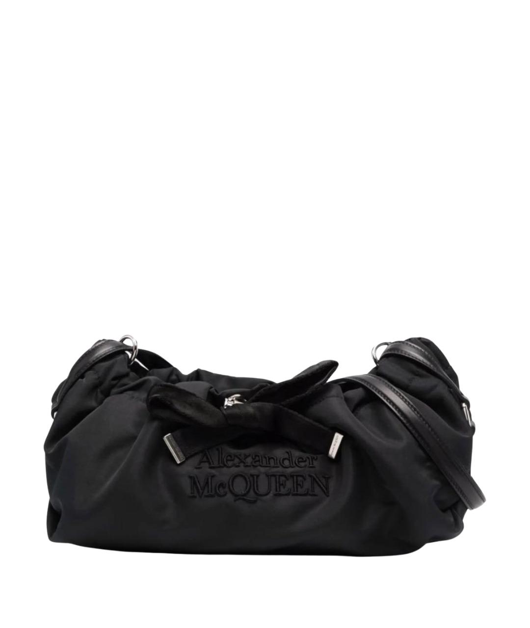 ALEXANDER MCQUEEN Черная тканевая сумка через плечо, фото 1