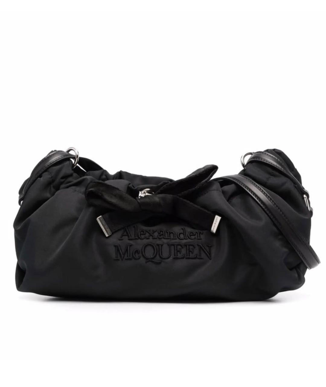 ALEXANDER MCQUEEN Черная тканевая сумка через плечо, фото 5