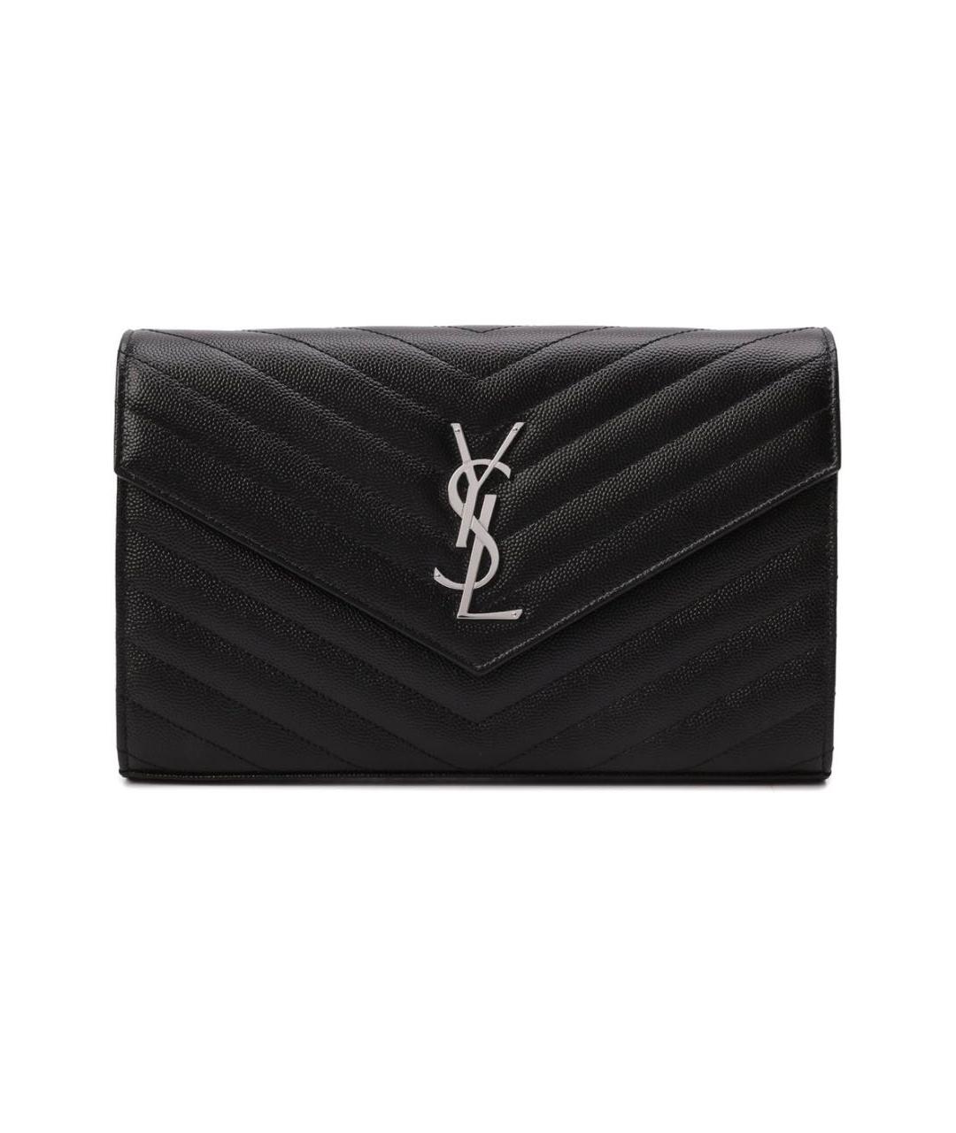 SAINT LAURENT Черная кожаная сумка через плечо, фото 5