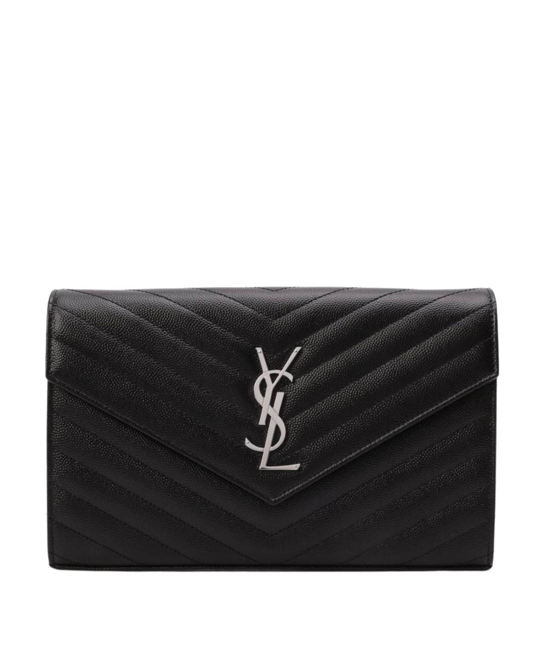 SAINT LAURENT Черная кожаная сумка через плечо, фото 1