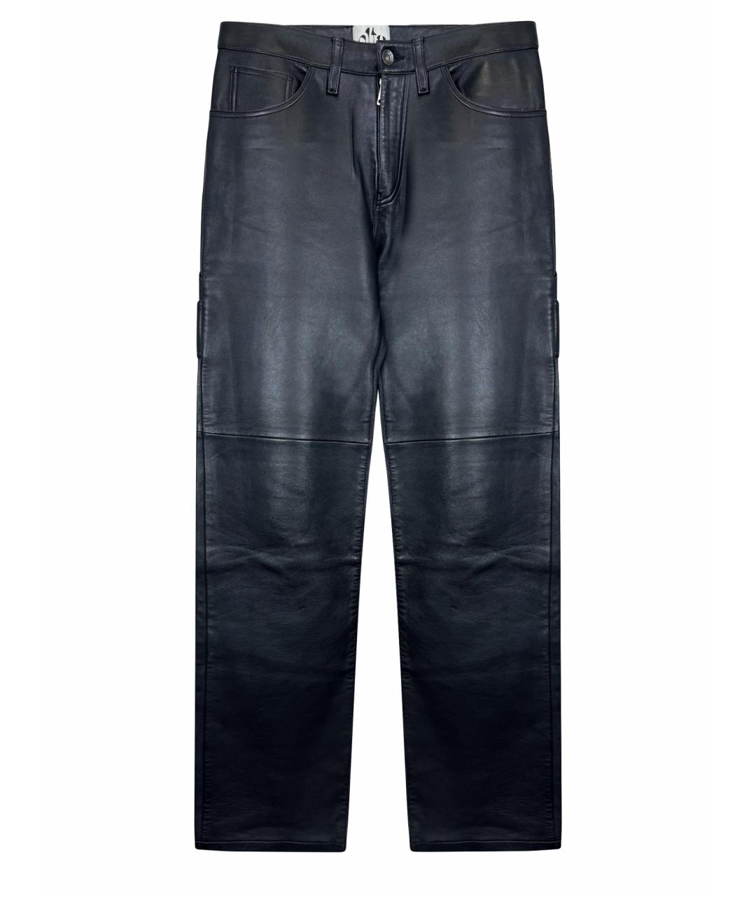 ALTUZARRA Черные кожаные брюки широкие, фото 1