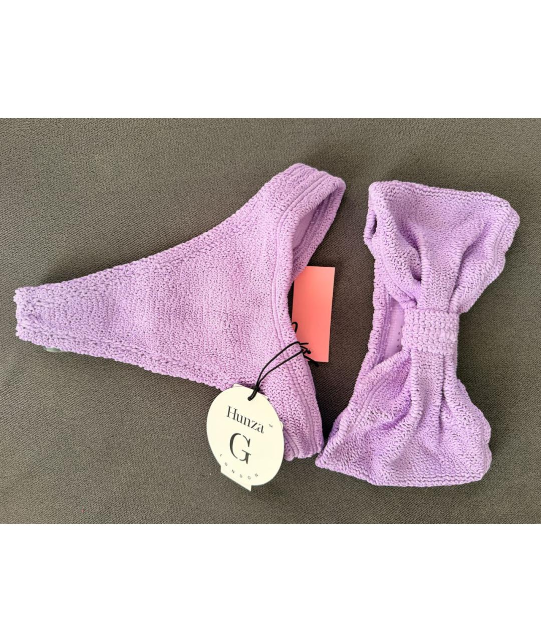 HUNZA G Фиолетовый полиамидовый купальник, фото 5