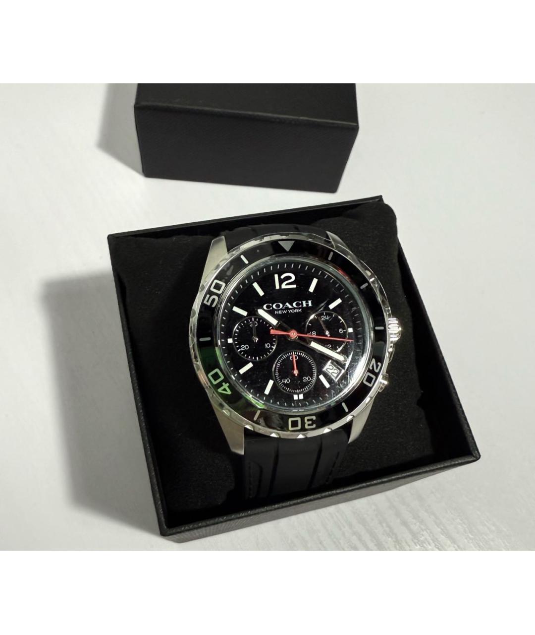 COACH Черные стальные часы, фото 3
