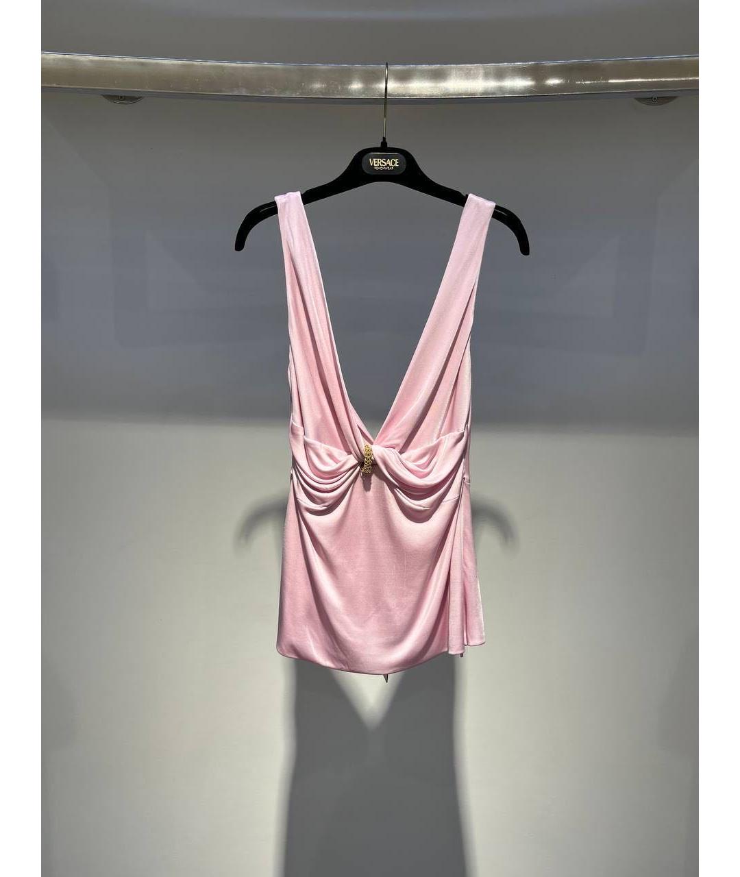 VERSACE Розовая майка, фото 3