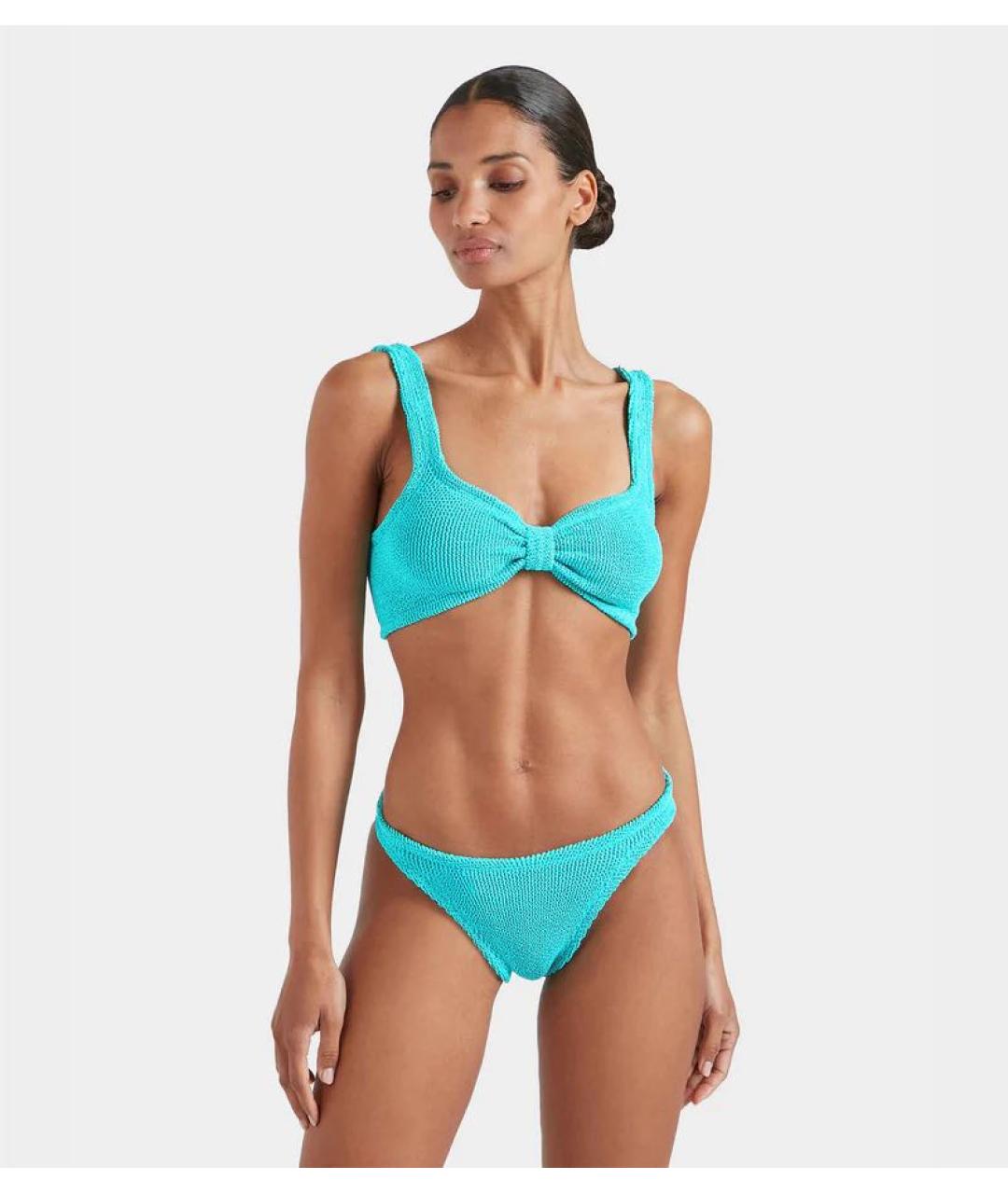 HUNZA G Бирюзовый полиамидовый купальник, фото 2