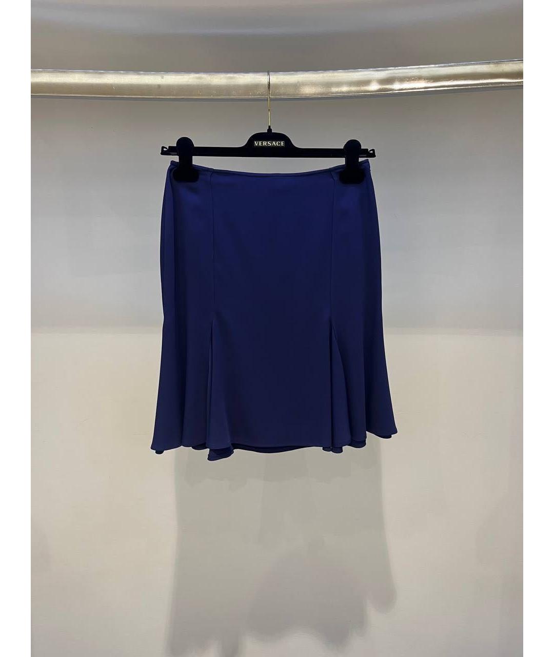 VERSACE Синяя юбка мини, фото 3