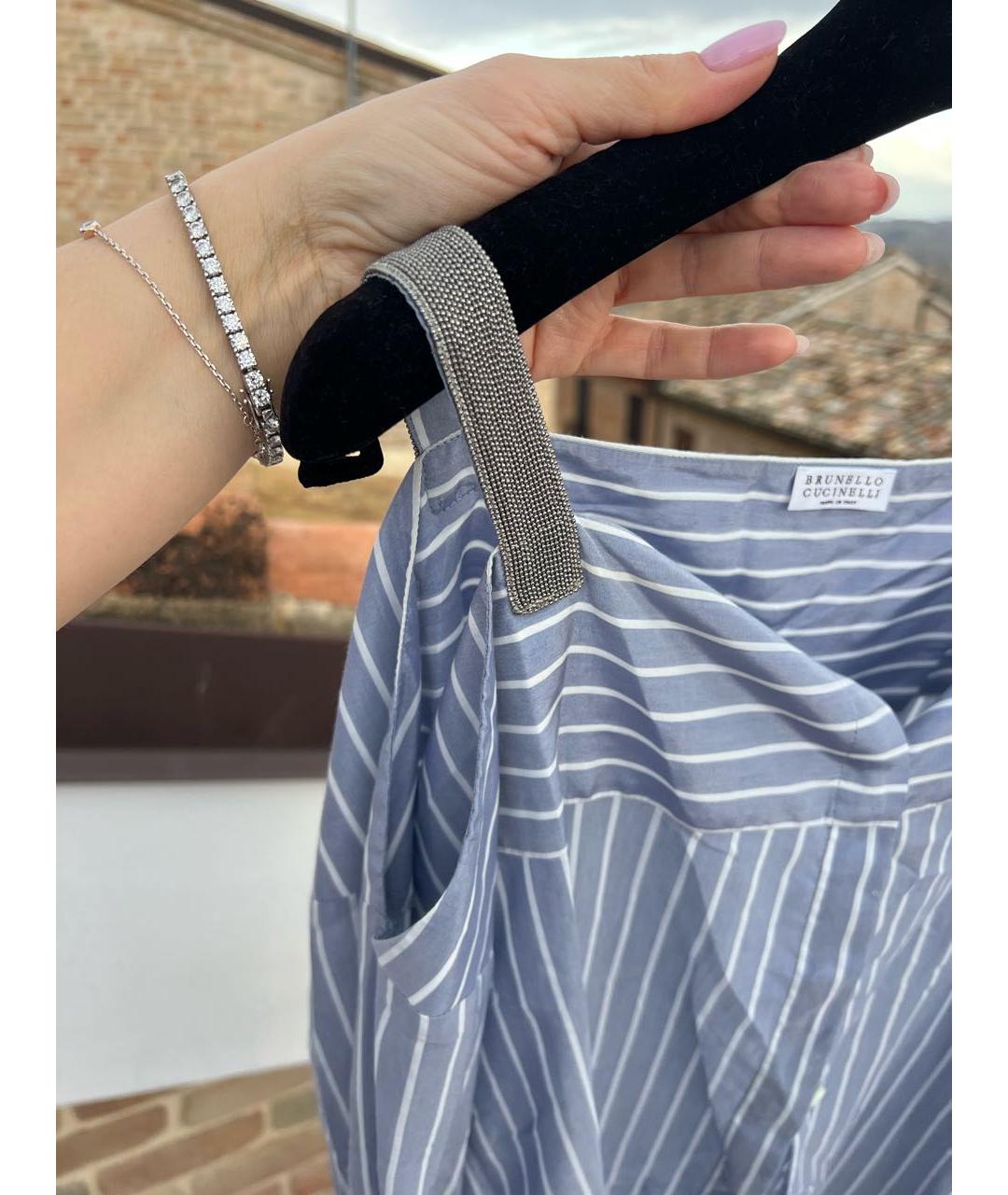 BRUNELLO CUCINELLI Голубая шелковая рубашка, фото 3