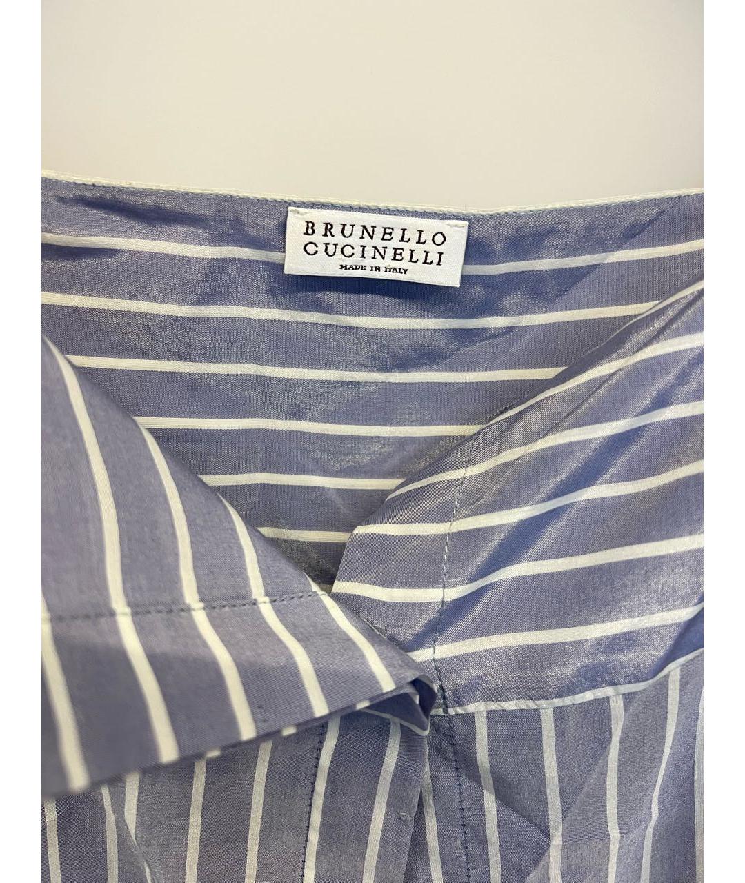 BRUNELLO CUCINELLI Голубая шелковая рубашка, фото 5