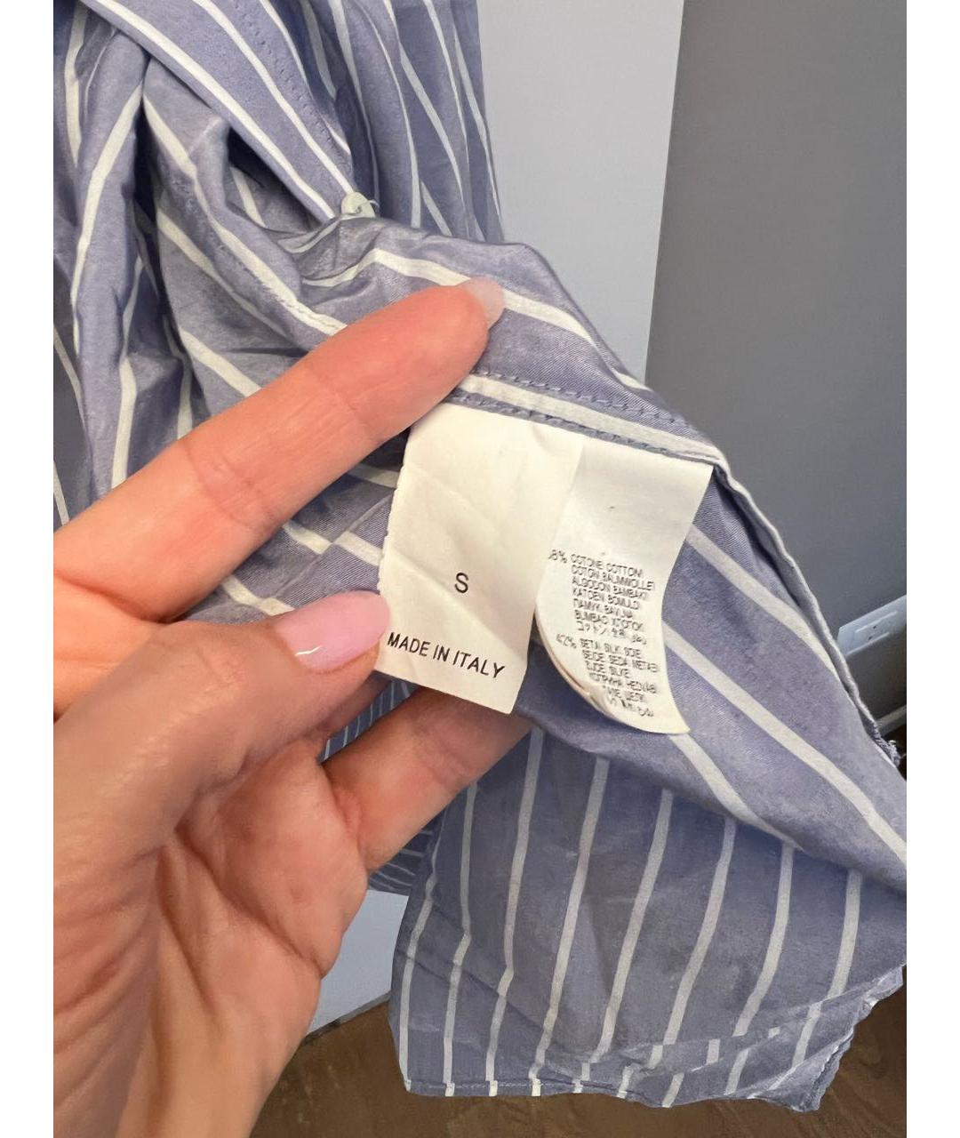 BRUNELLO CUCINELLI Голубая шелковая рубашка, фото 8