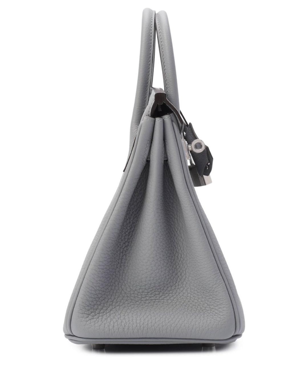 HERMES Серая кожаная сумка с короткими ручками, фото 5