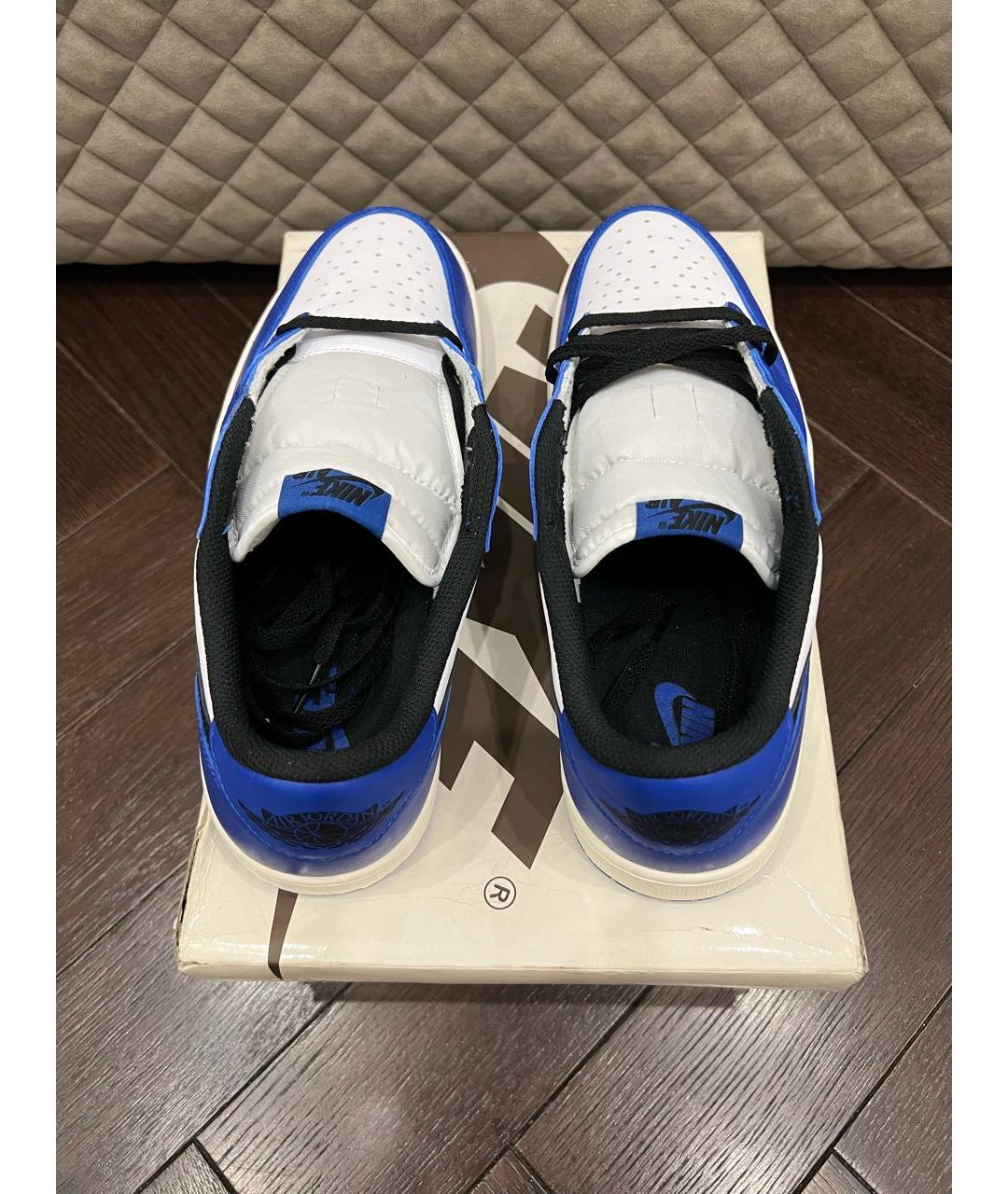 JORDAN Синие кожаные низкие кроссовки / кеды, фото 2