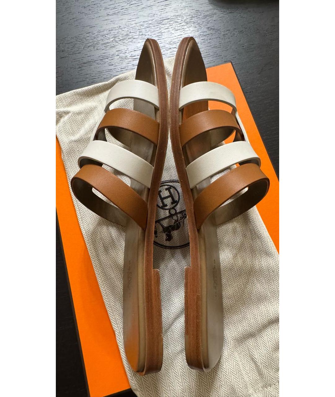 HERMES Мульти кожаные шлепанцы, фото 6
