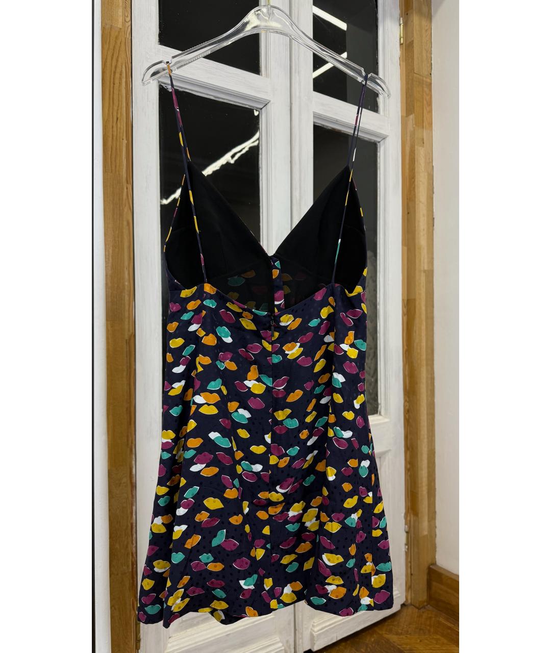 SAINT LAURENT Мульти шелковое коктейльное платье, фото 2