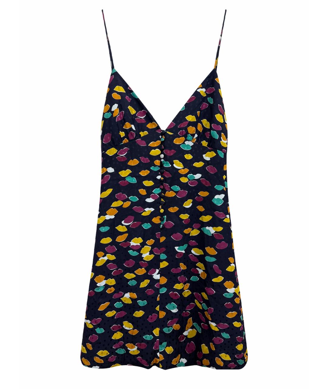 SAINT LAURENT Мульти шелковое коктейльное платье, фото 1