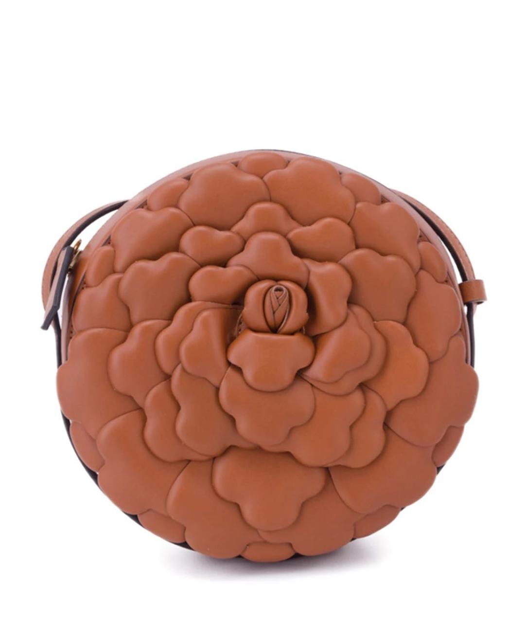 VALENTINO Коричневая кожаная сумка через плечо, фото 1