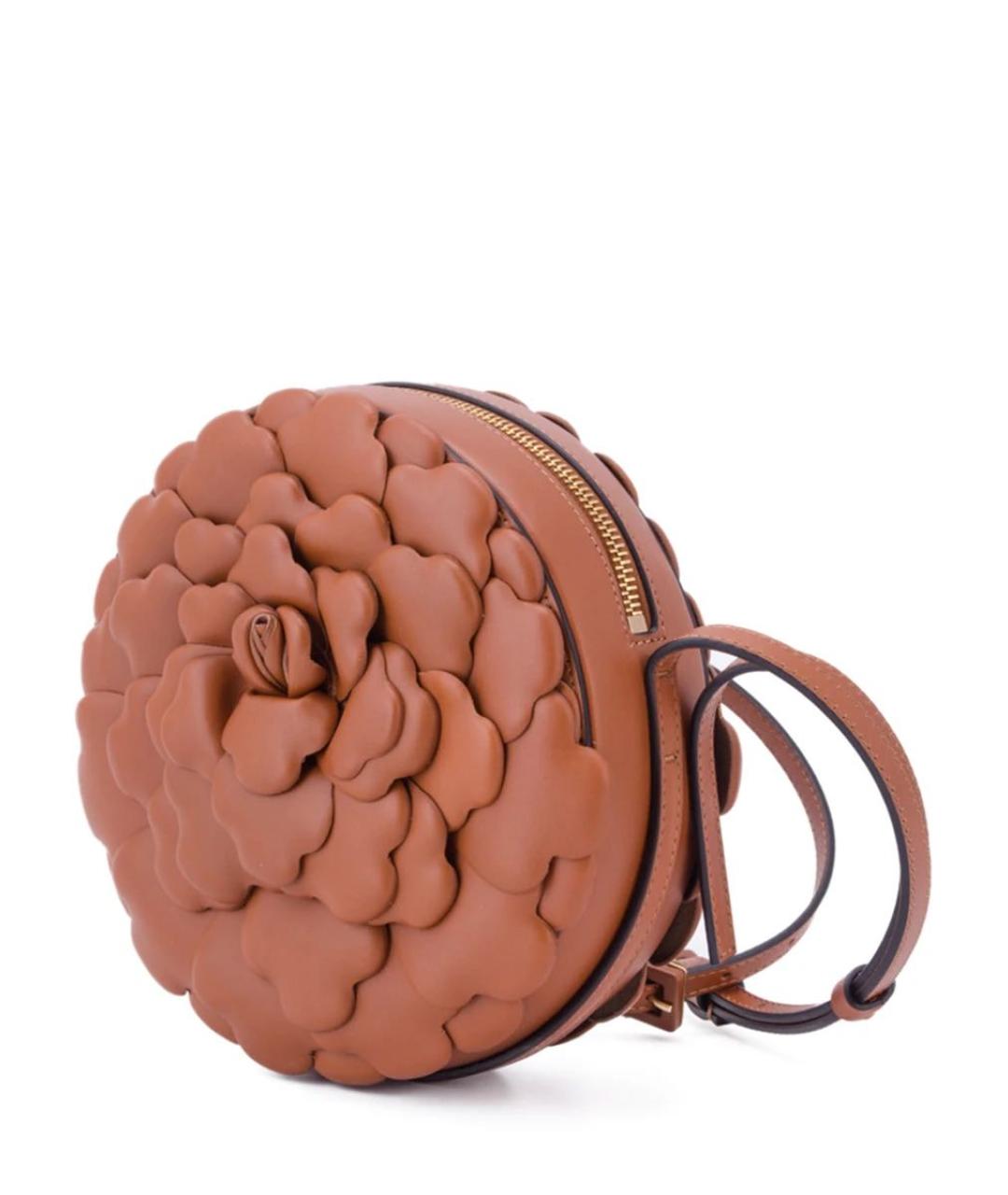 VALENTINO Коричневая кожаная сумка через плечо, фото 2