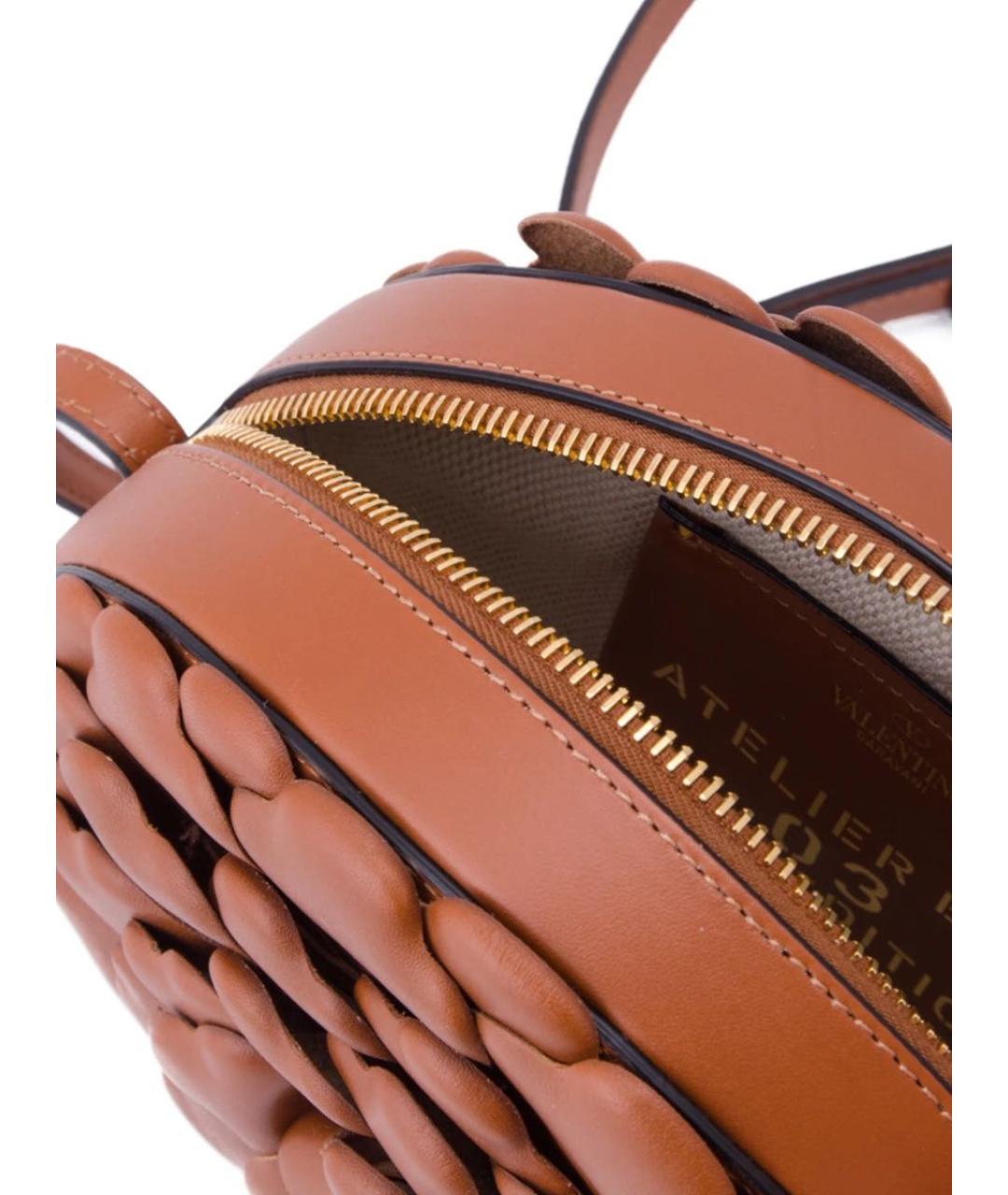 VALENTINO Коричневая кожаная сумка через плечо, фото 4