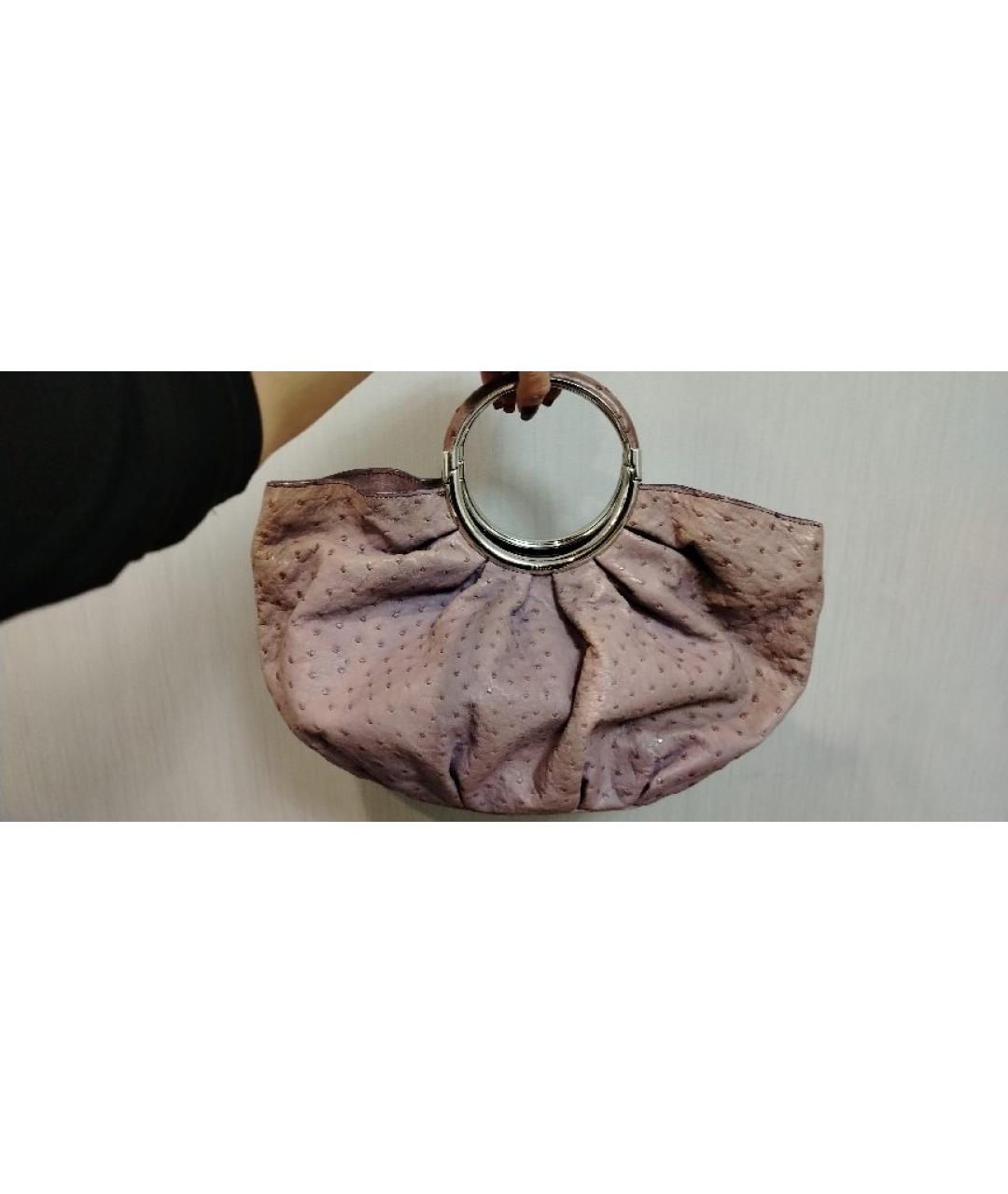 CHRISTIAN DIOR Фиолетовая сумка с короткими ручками из экзотической кожи, фото 5