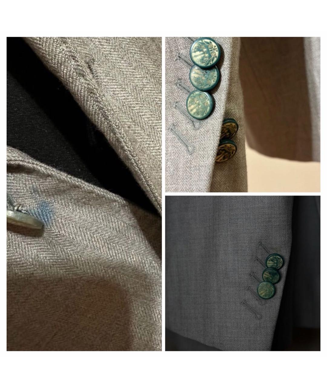 BILLIONAIRE Серый шерстяной пиджак, фото 6