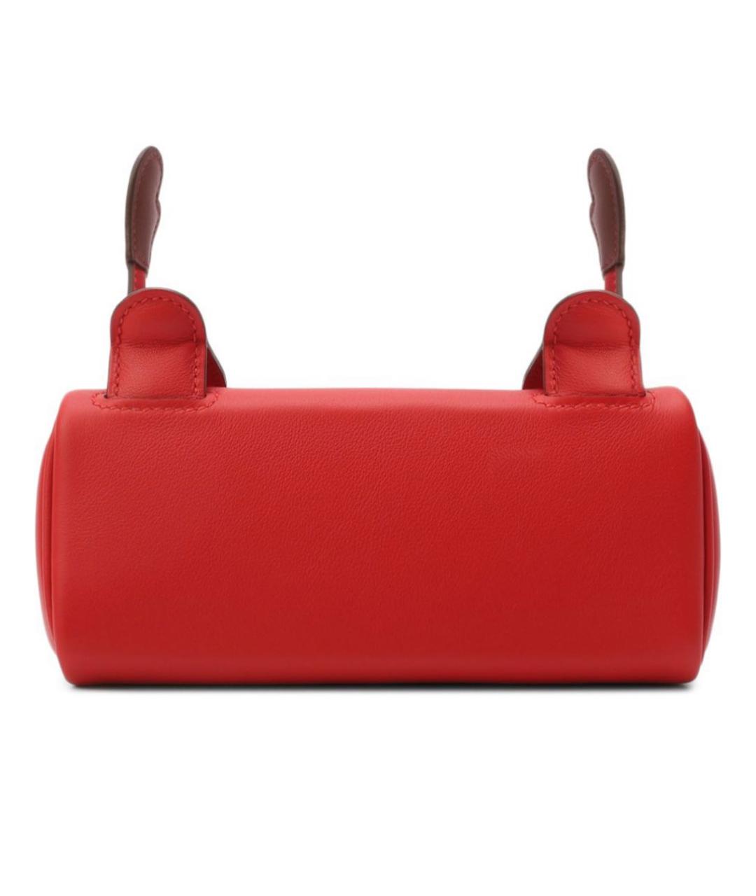 HERMES Красная кожаная сумка с короткими ручками, фото 8