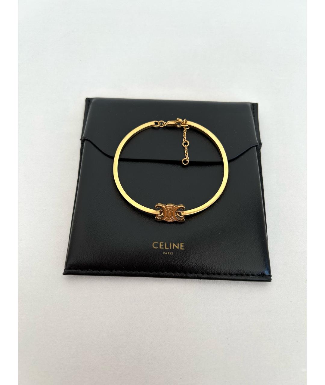 CELINE Золотой металлический браслет, фото 4