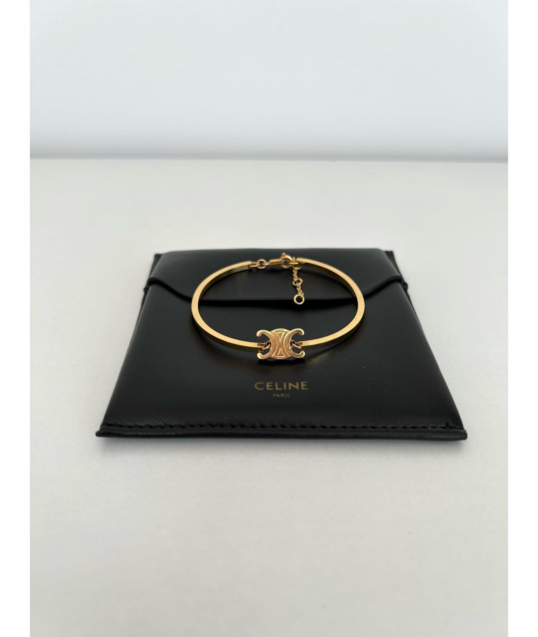 CELINE Золотой металлический браслет, фото 7