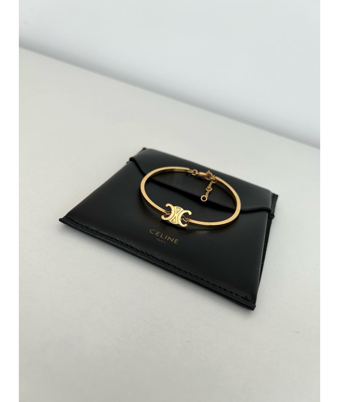 CELINE Золотой металлический браслет, фото 3