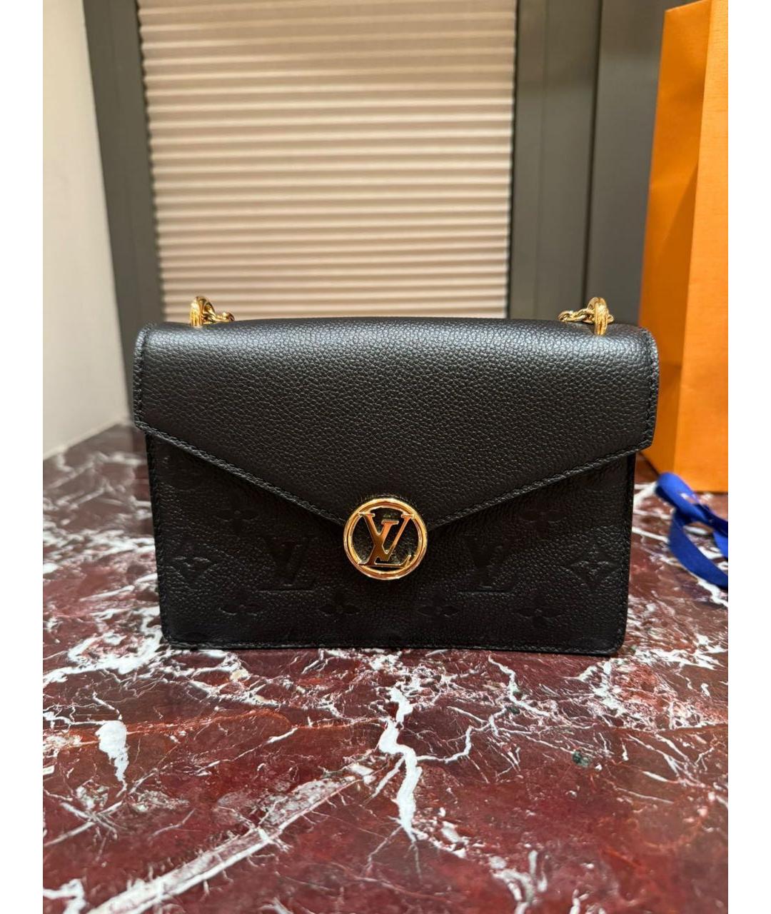 LOUIS VUITTON Черная кожаная сумка через плечо, фото 3