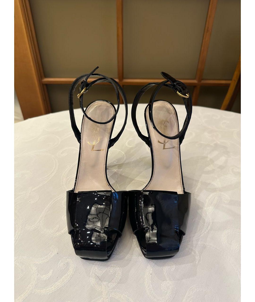 SAINT LAURENT Черные туфли из лакированной кожи, фото 5