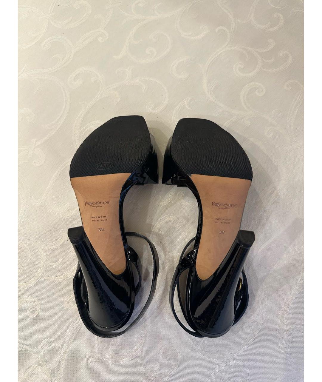 SAINT LAURENT Черные туфли из лакированной кожи, фото 4