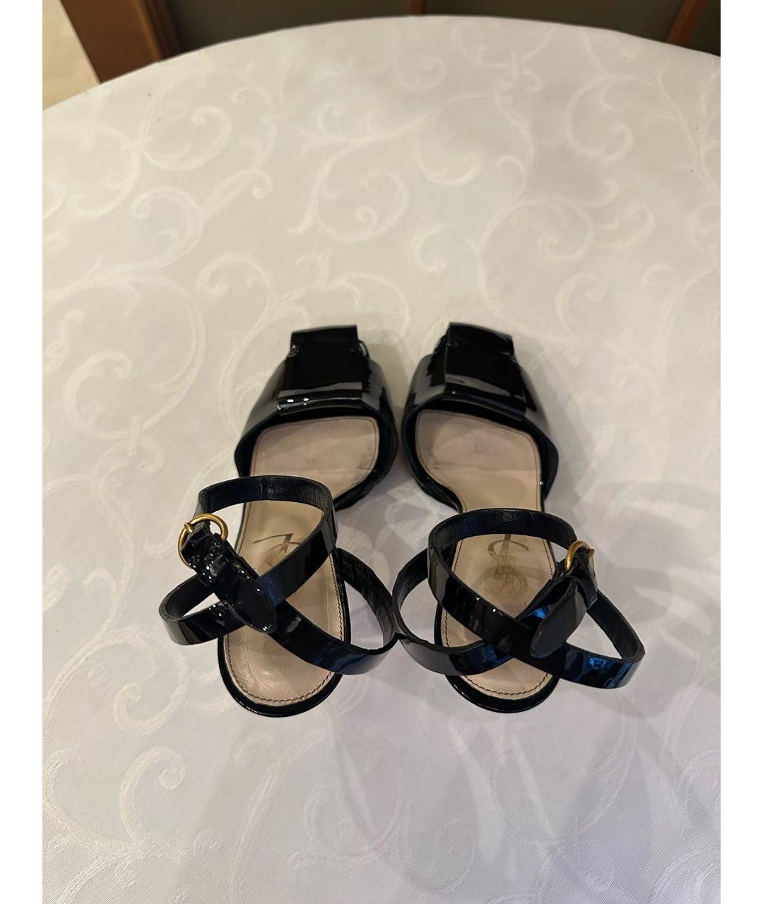 SAINT LAURENT Черные туфли из лакированной кожи, фото 3