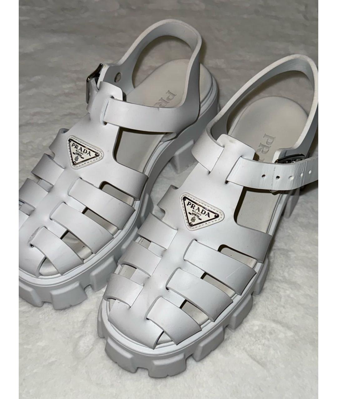 PRADA Белые резиновые босоножки, фото 2