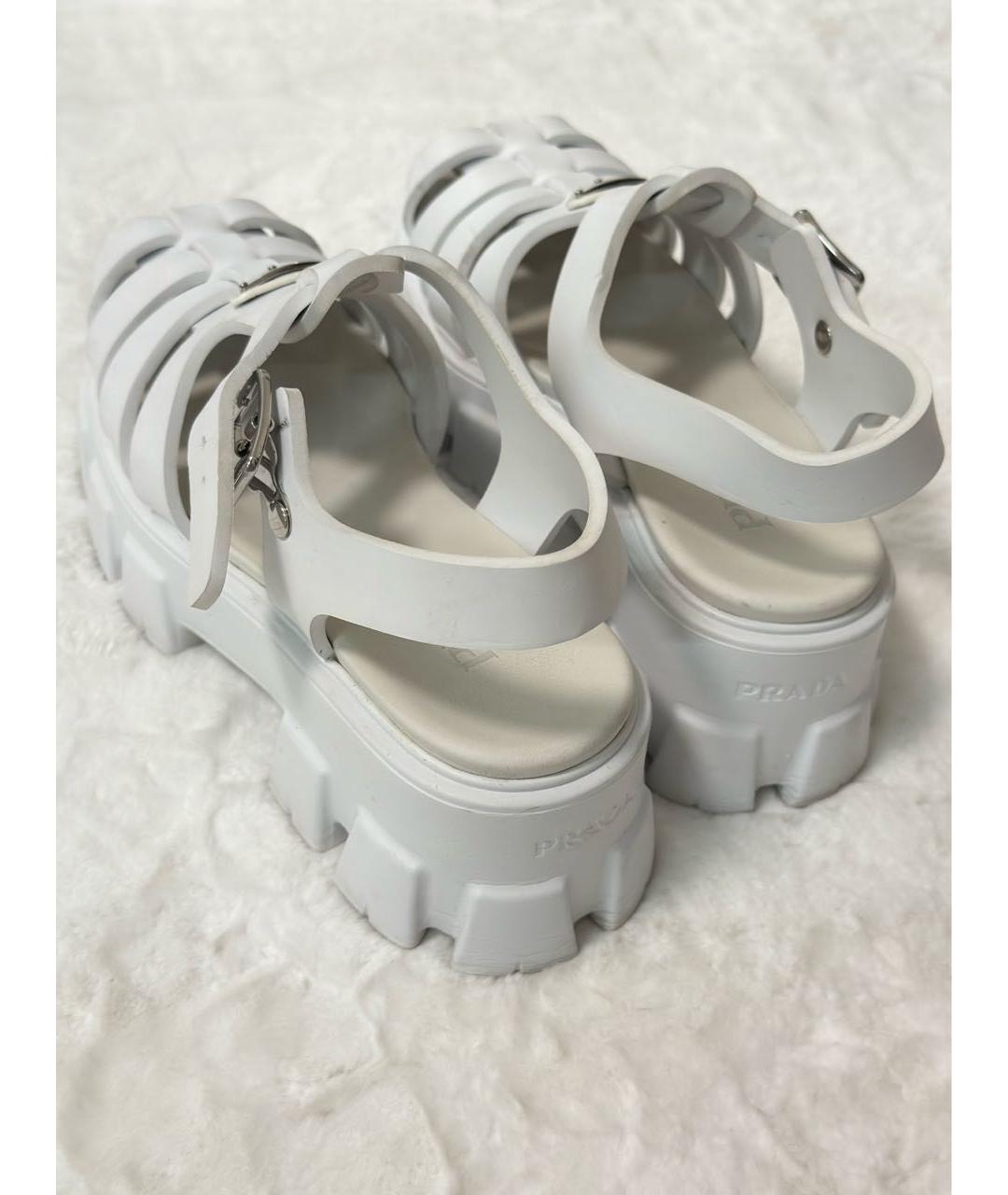 PRADA Белые резиновые босоножки, фото 3