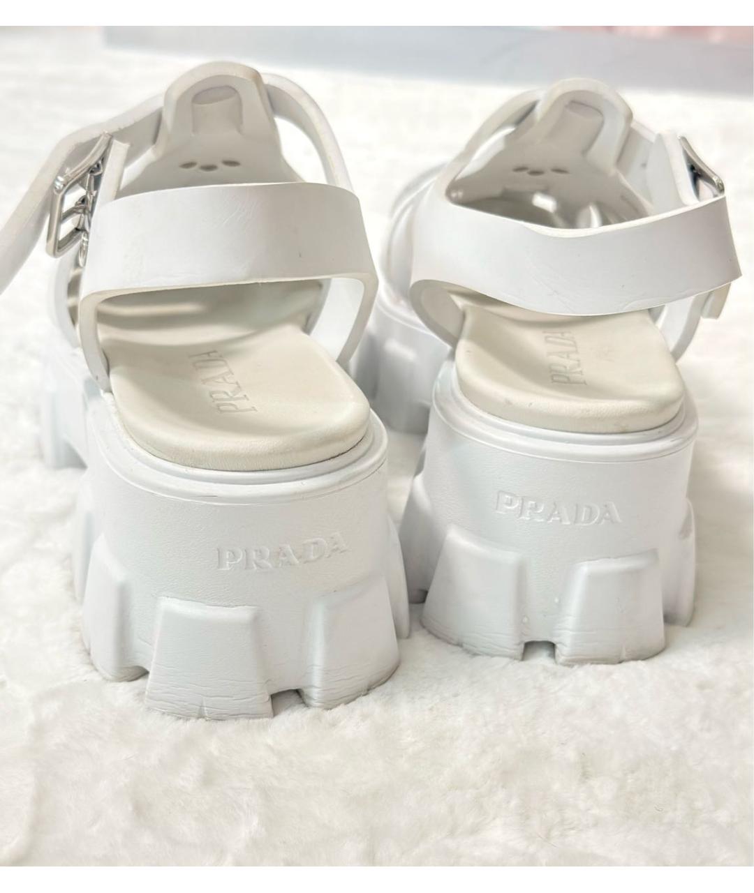 PRADA Белые резиновые босоножки, фото 4