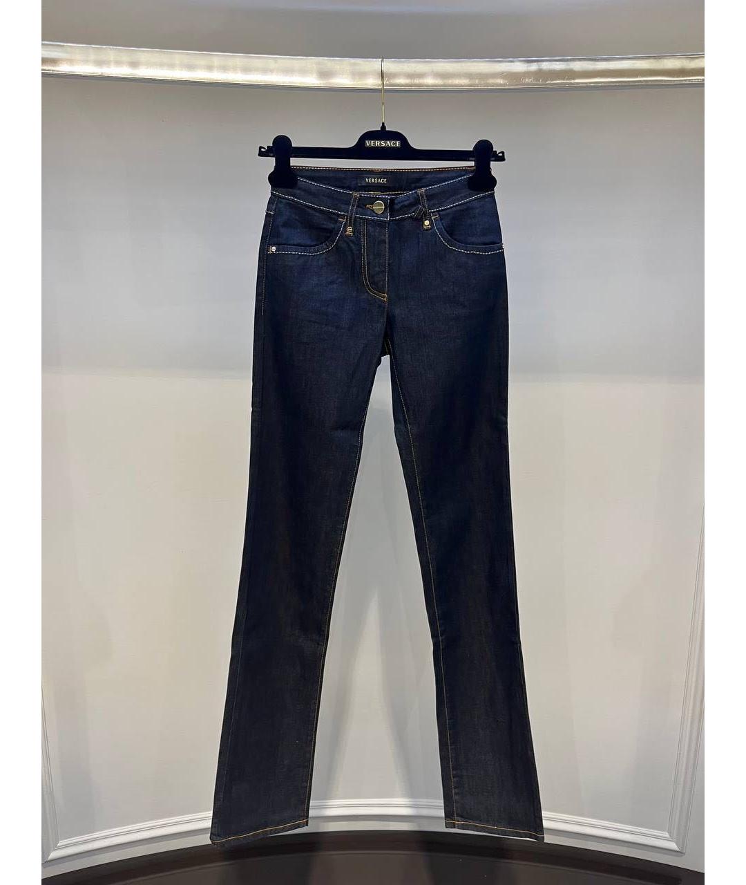 VERSACE Темно-синие прямые джинсы, фото 3