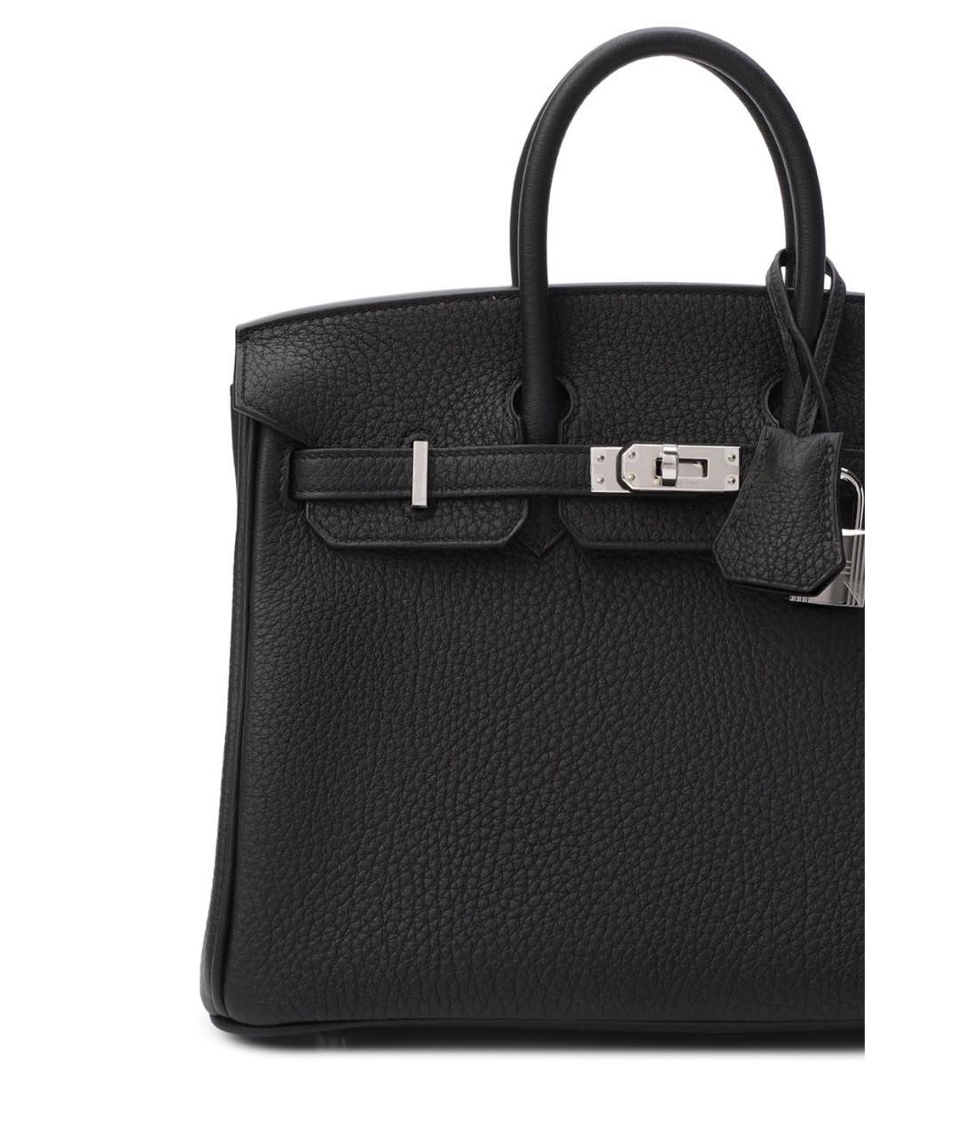 HERMES Черная кожаная сумка с короткими ручками, фото 8