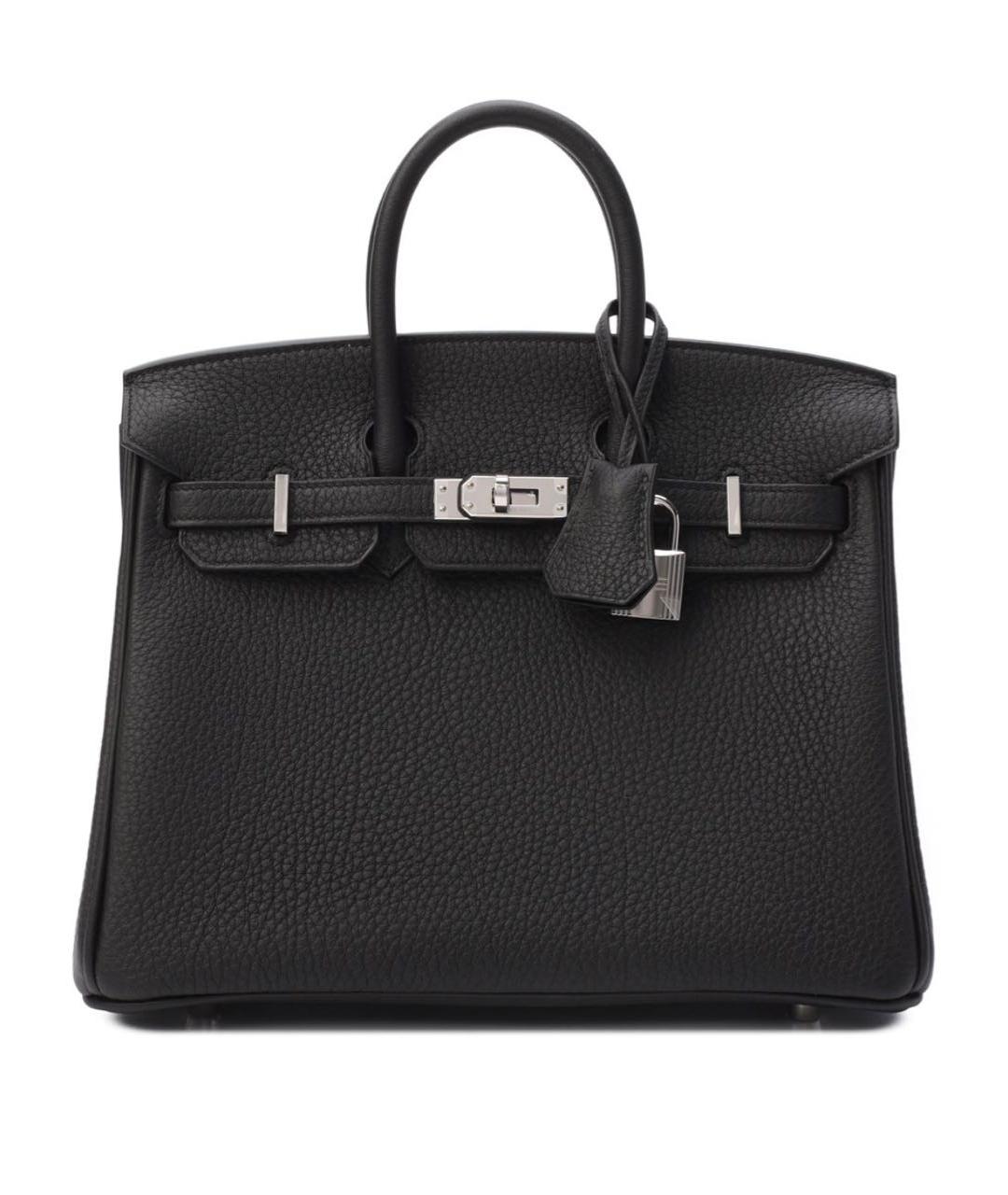 HERMES Черная кожаная сумка с короткими ручками, фото 9