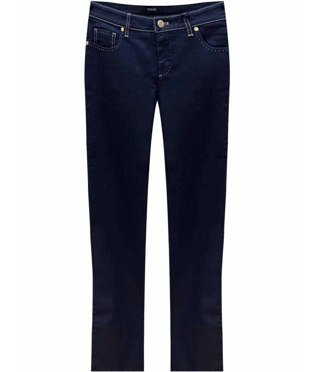 VERSACE Темно-синие прямые джинсы, фото 1