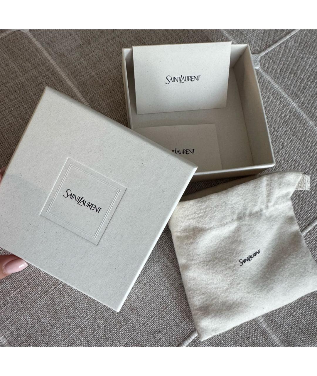 SAINT LAURENT Золотой латунный браслет, фото 3